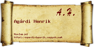 Agárdi Henrik névjegykártya